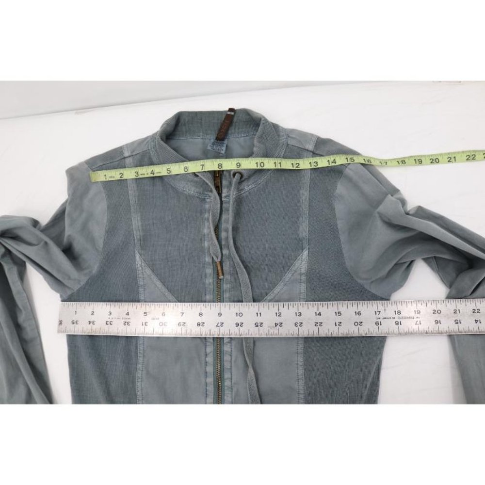XCVI jacket women's Medium full zip two tone pockets cotton blend contrast trim - Picture 9 of 13